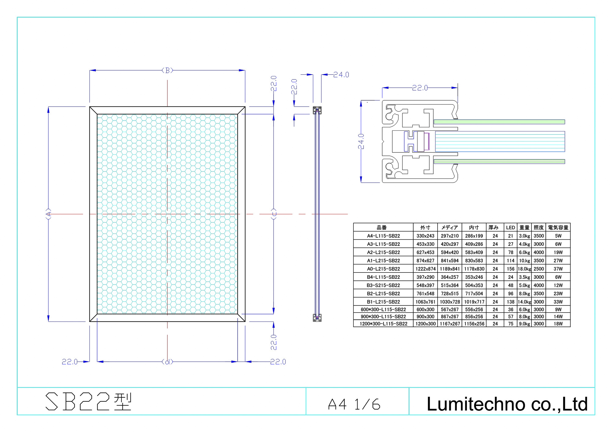 LEDライトパネル両面型SB22型 LEDライトパネル両面型SB22型