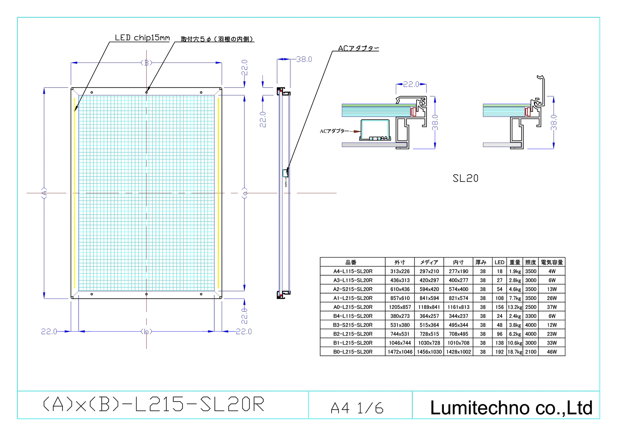 LEDライトパネルSL20 LEDライトパネルSL20