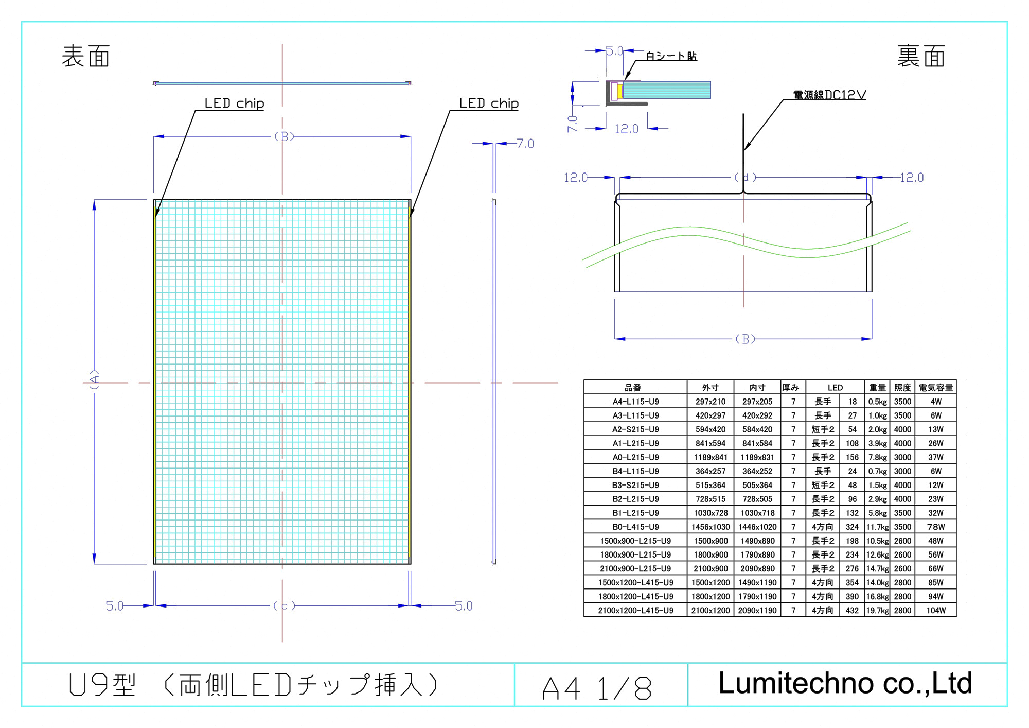 LEDライトシートU9 LEDライトシートU9